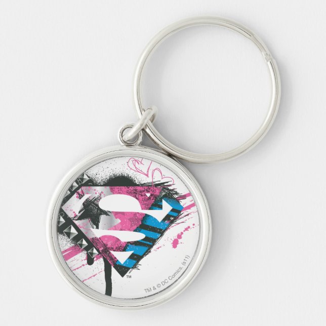 Supergirl Hearts Logo Key Ring (Front)
