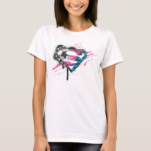 Supergirl Hearts Logo T-Shirt (Front)