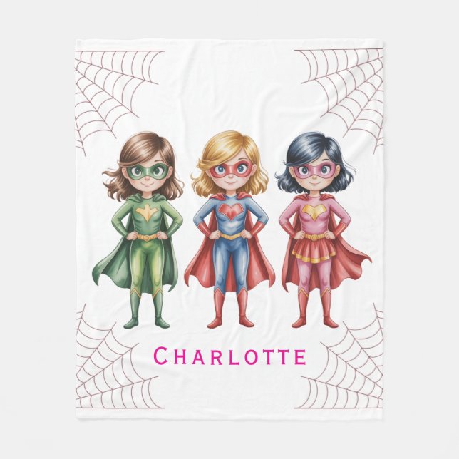 Supergirl Heroes Birthday Party For Girls Gift Fleece Blanket (Front)