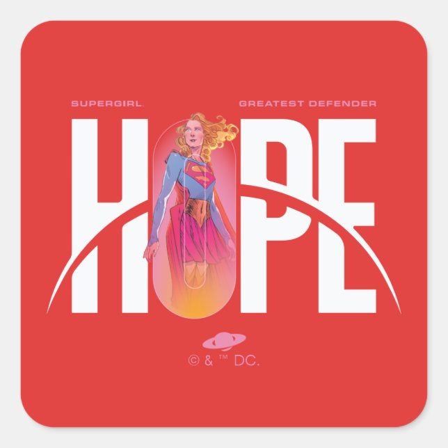 Supergirl Hope Square Sticker (Front)