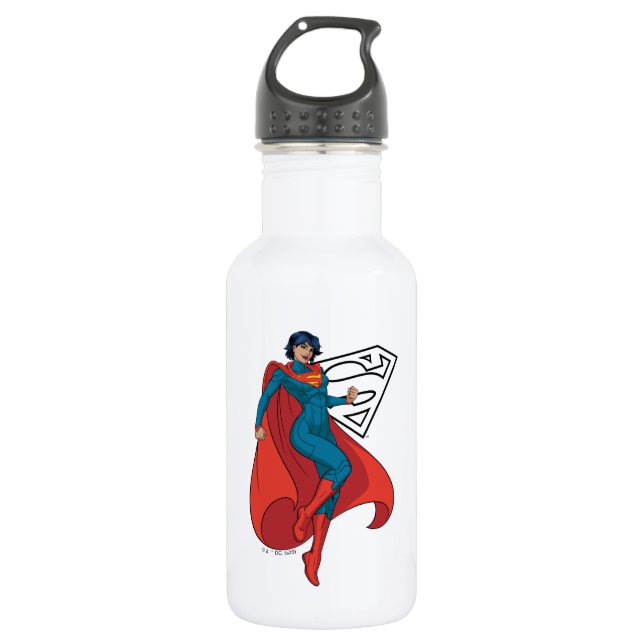 Supergirl Hovering in Blue Suit 532 Ml Water Bottle (Front)