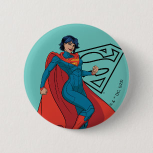 Supergirl Hovering in Blue Suit 6 Cm Round Badge