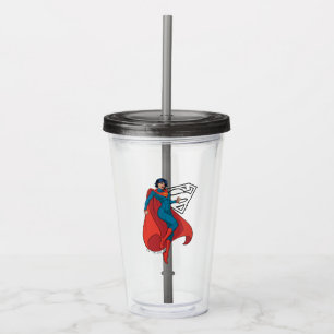 Supergirl Hovering in Blue Suit Acrylic Tumbler