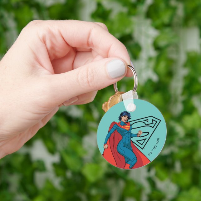 Supergirl Hovering in Blue Suit Key Ring (Hand)
