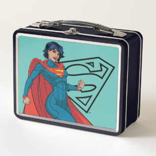 Supergirl Hovering in Blue Suit Metal Lunch Box