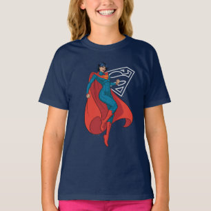 Supergirl Hovering in Blue Suit T-Shirt