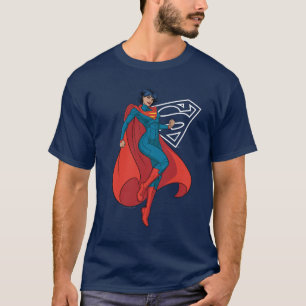 Supergirl Hovering in Blue Suit T-Shirt