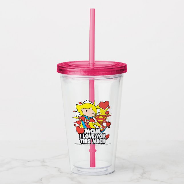 Supergirl | I Love You This Much Acrylic Tumbler (Front)