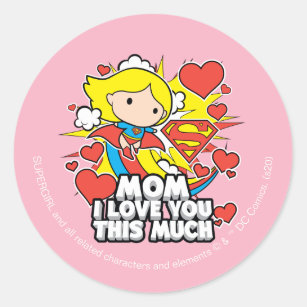 Supergirl   I Love You This Much Classic Round Sticker