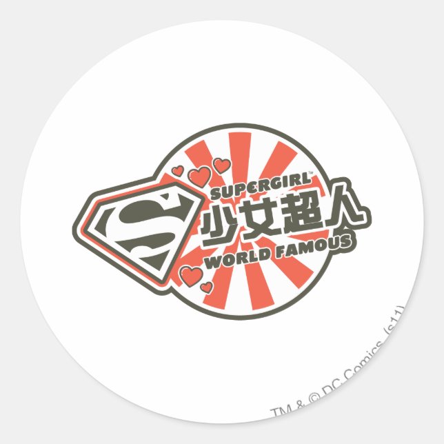 Supergirl J-Pop 13 Classic Round Sticker (Front)