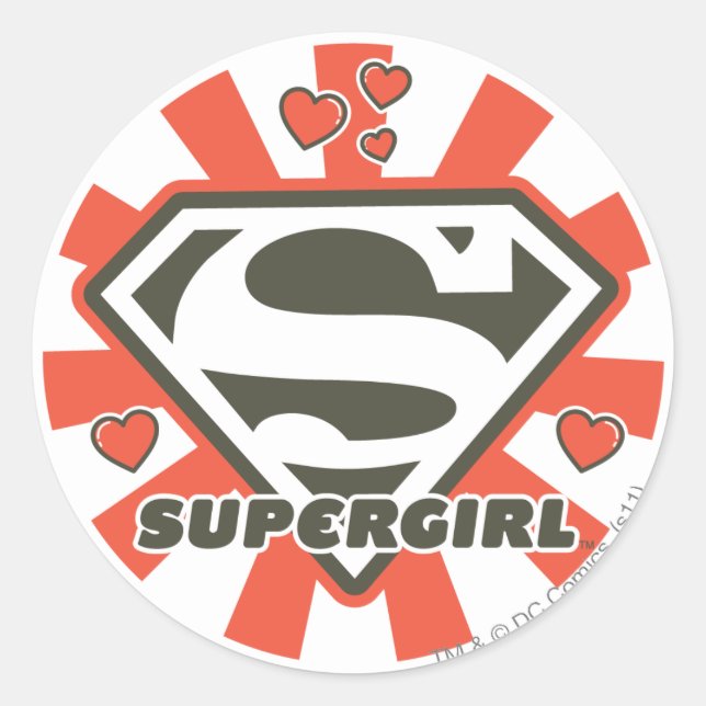 Supergirl J-Pop 7 Classic Round Sticker (Front)