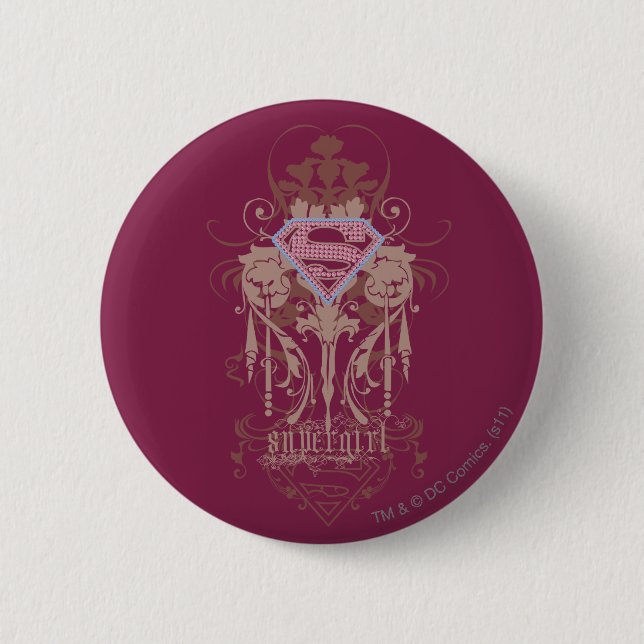 Supergirl Jewel Logo 6 Cm Round Badge (Front)
