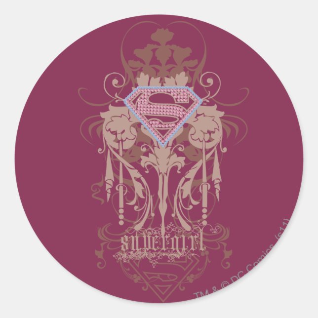 Supergirl Jewel Logo Classic Round Sticker (Front)