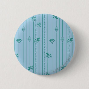 Supergirl Leaf Pattern Blue 6 Cm Round Badge