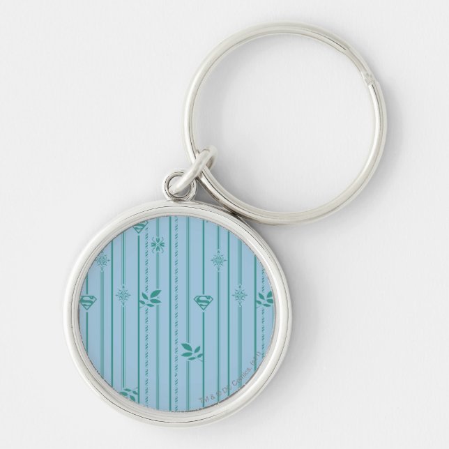 Supergirl Leaf Pattern Blue Key Ring (Front)