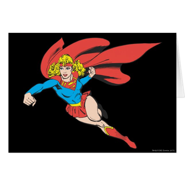 Supergirl Leaps and Punches (Front Horizontal)