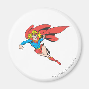 Supergirl Leaps and Punches Magnet