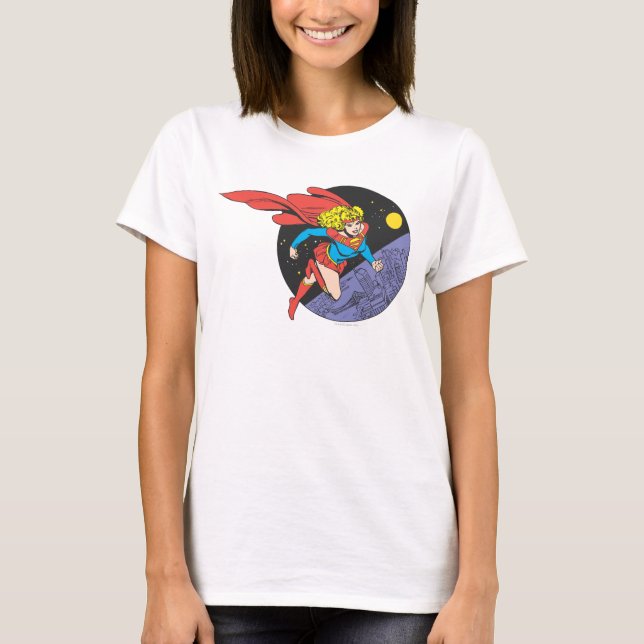 Supergirl Leaps in Space T-Shirt (Front)