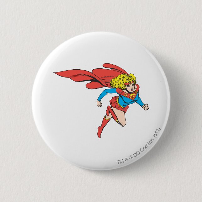 Supergirl Leaps Right 6 Cm Round Badge (Front)