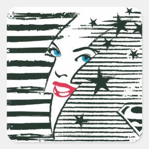 Supergirl Lightning With Face Square Sticker