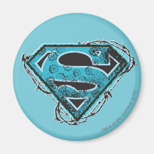 Supergirl Logo Barbed Wire and Flowers Magnet