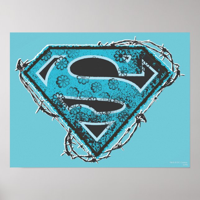 Supergirl Logo Barbed Wire and Flowers Poster (Front)