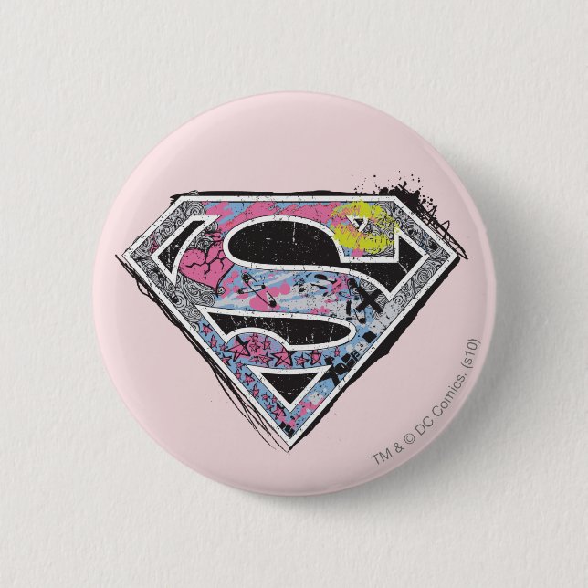 Supergirl Logo Collage 6 Cm Round Badge (Front)