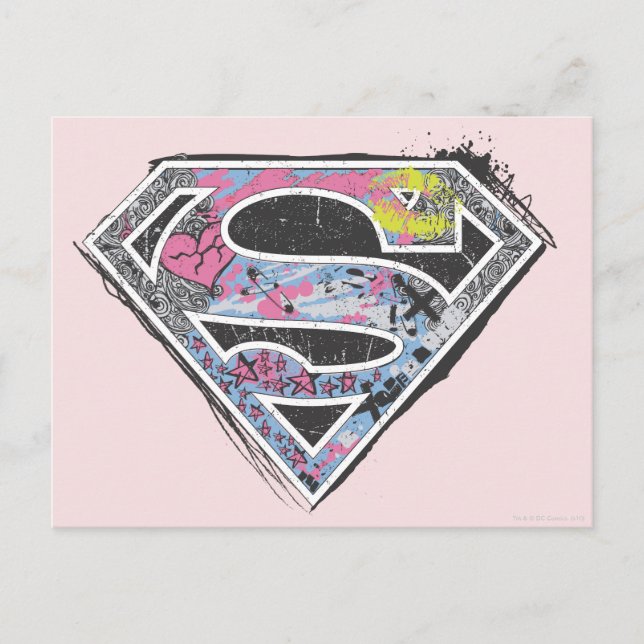 Supergirl Logo Collage Postcard (Front)