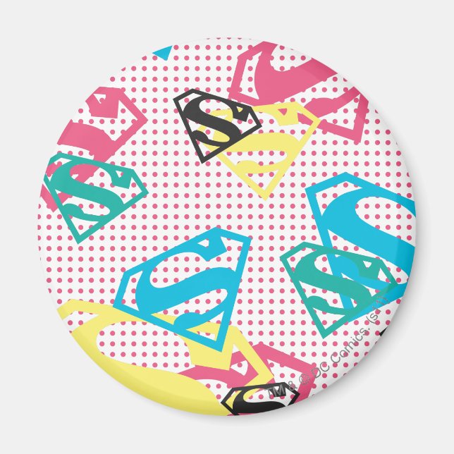 Supergirl Logo Pattern & Polka Dots Magnet (Front)