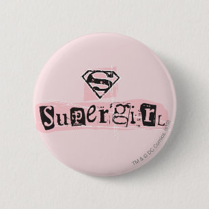 Supergirl Logo Ransom Note 6 Cm Round Badge