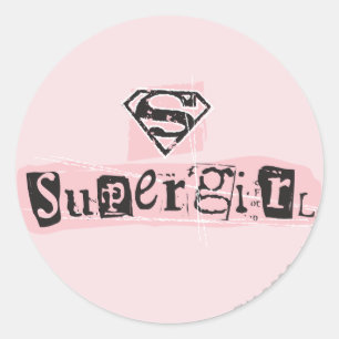 Supergirl Logo Ransom Note Classic Round Sticker