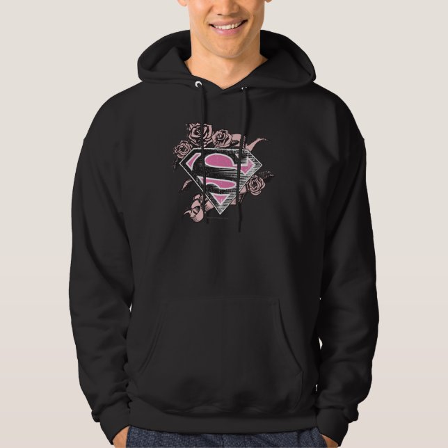 Supergirl Logo with Roses Hoodie (Front)