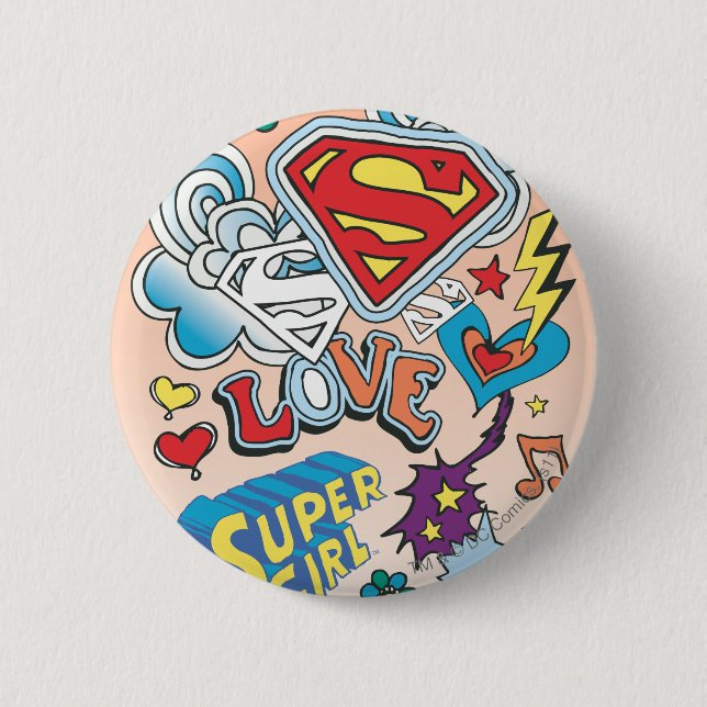 Supergirl Love 6 Cm Round Badge (Front)