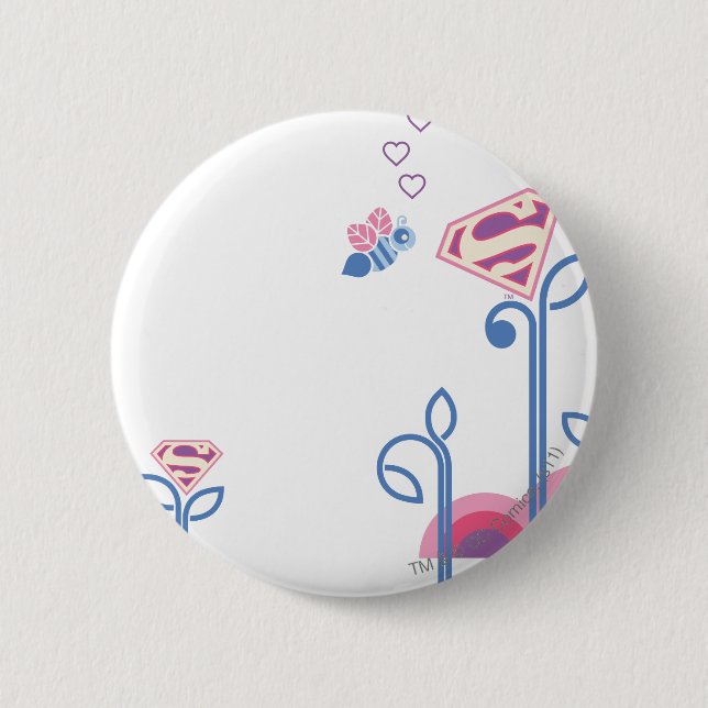 Supergirl Love Bee 6 Cm Round Badge (Front)