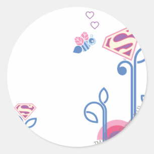 Supergirl Love Bee Classic Round Sticker