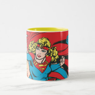 Supergirl Love Conquers Two-Tone Coffee Mug