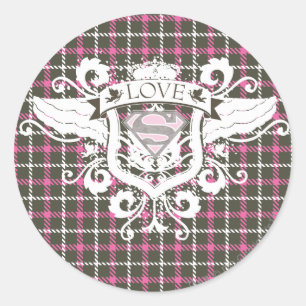 Supergirl Love Crest Classic Round Sticker