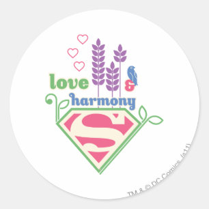 Supergirl Love & Harmony Classic Round Sticker