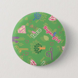 Supergirl Love Pattern 6 Cm Round Badge