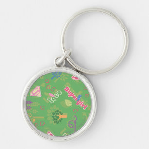 Supergirl Love Pattern Key Ring