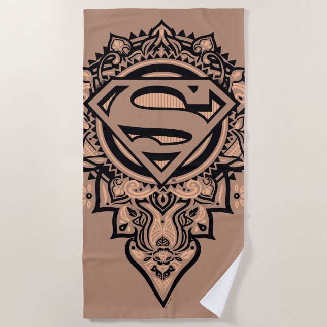 Supergirl Mandala Graphic Beach Towel (Front)