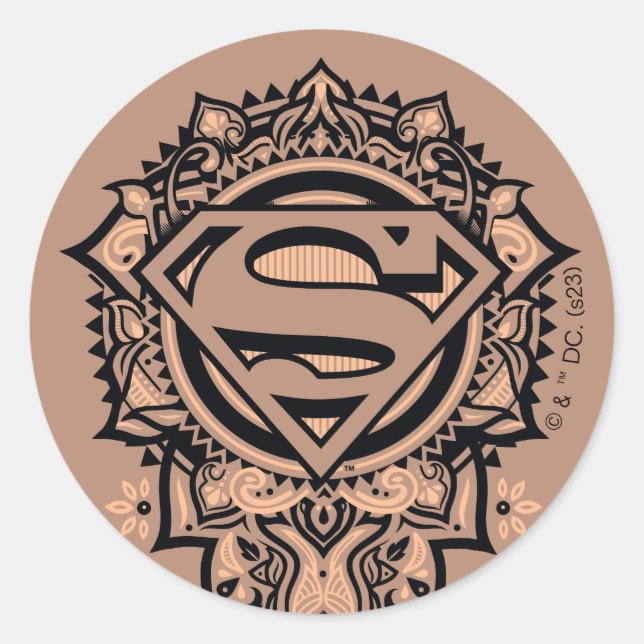 Supergirl Mandala Graphic Classic Round Sticker (Front)