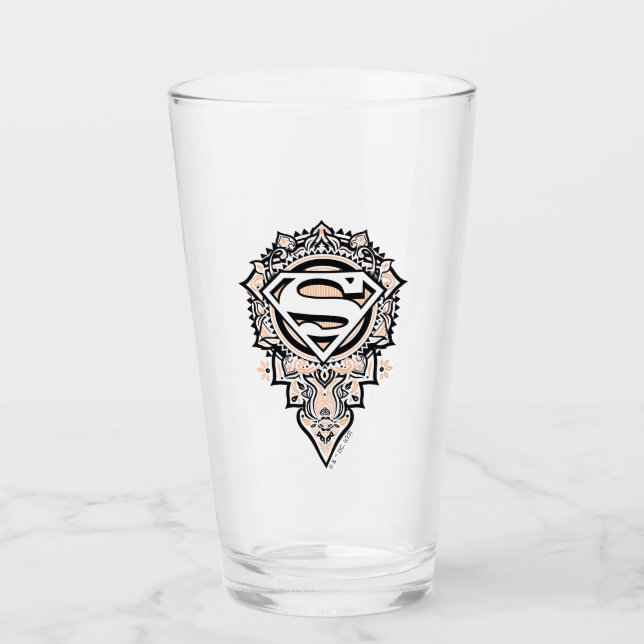 Supergirl Mandala Graphic Glass (Front)