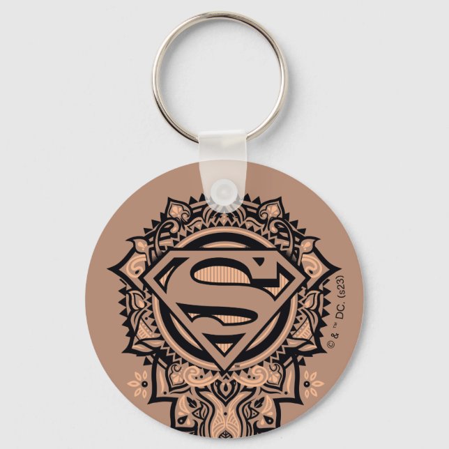 Supergirl Mandala Graphic Key Ring (Front)
