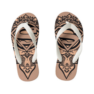Supergirl Mandala Graphic Kid's Flip Flops