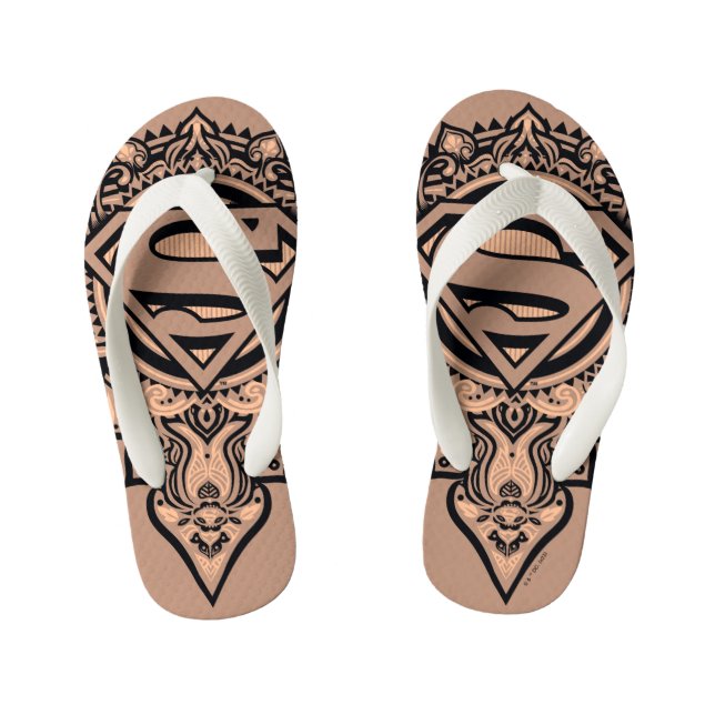 Supergirl Mandala Graphic Kid's Flip Flops (Footbed)