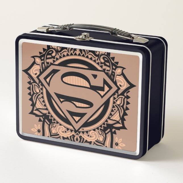 Supergirl Mandala Graphic Metal Lunch Box (Front)