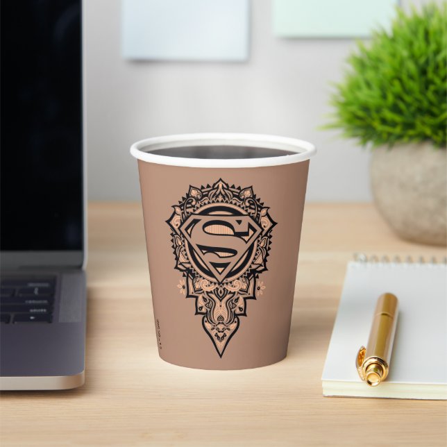 Supergirl Mandala Graphic Paper Cups (Insitu)
