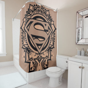 Supergirl Mandala Graphic Shower Curtain