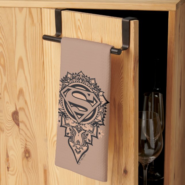 Supergirl Mandala Graphic Tea Towel (Thirds Fold)